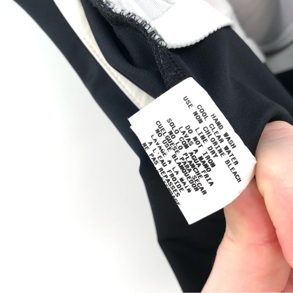 MIRACLESUIT High Scoop Neck Striped One Piece Swimsuit Black White Open Back 12 - Picture 9 of 9